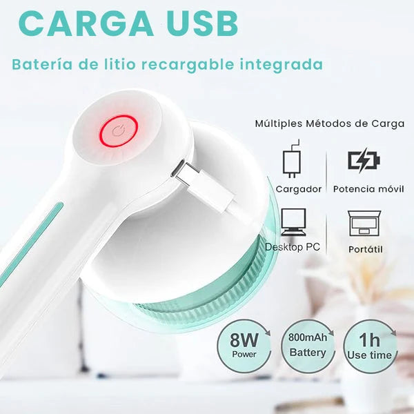 Recargable y listo para usar en minutos